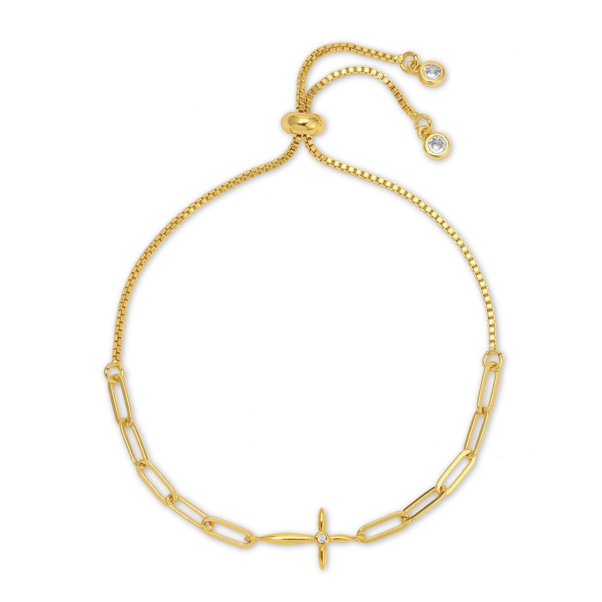 Delicate Cross Pulley Bracelet - Splendid Iris