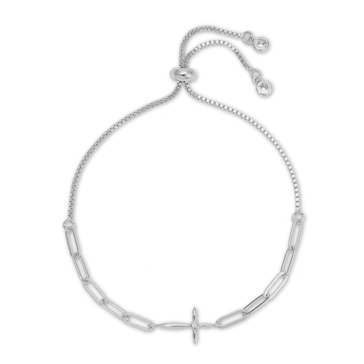 Delicate Cross Pulley Bracelet - Splendid Iris