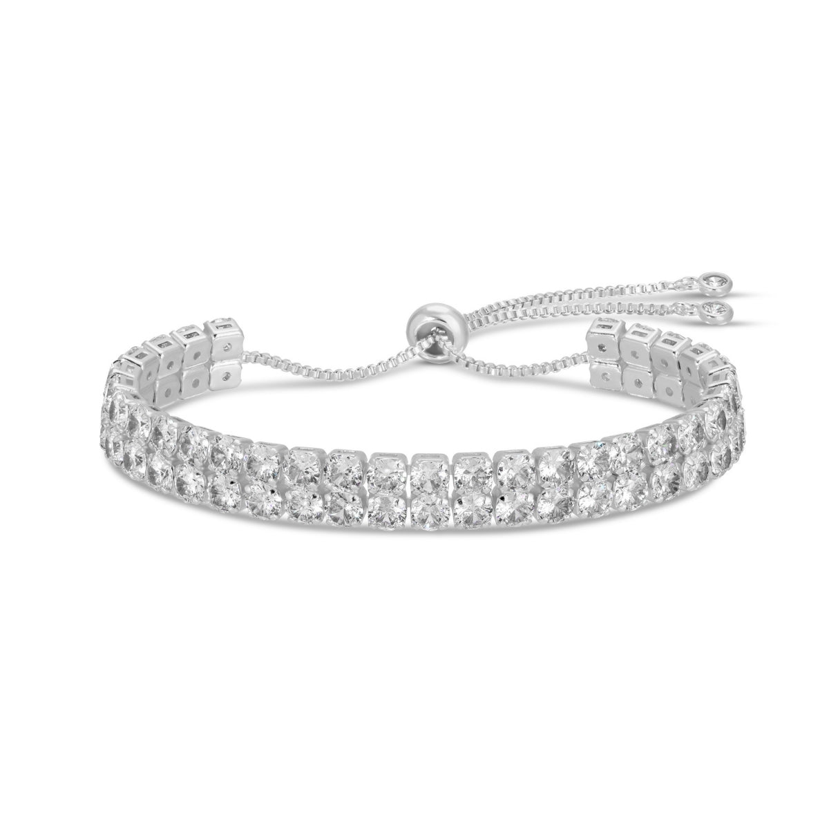Double Row Faux Diamond Tennis Bracelet - Splendid Iris