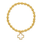 Beaded Cross Charm Bracelet - Splendid Iris