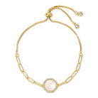 Adjustable Hexagon Shell Pavé Pulley Bracelet - Splendid Iris