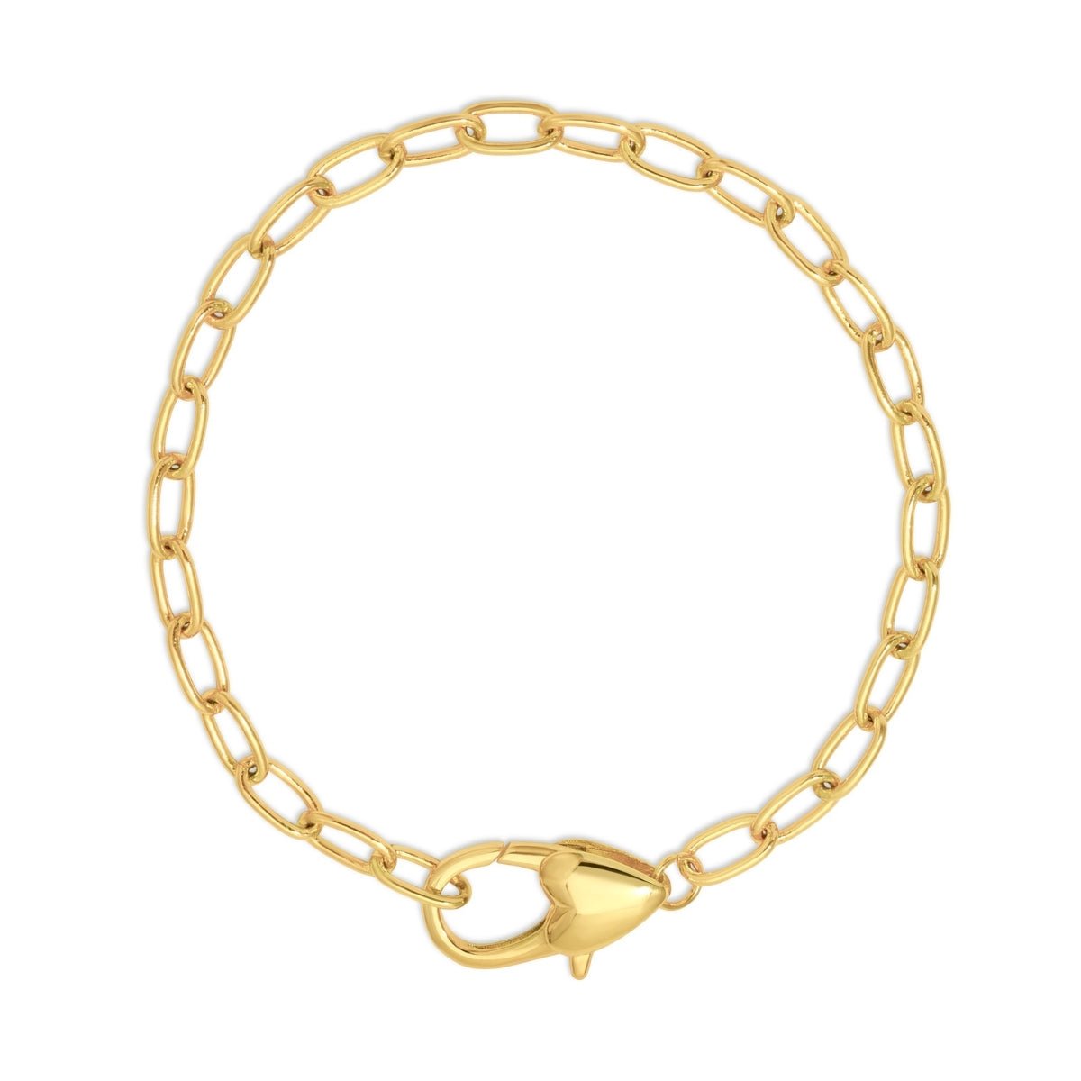 Oval Link Chain Bracelet with Heart Clasp - Splendid Iris