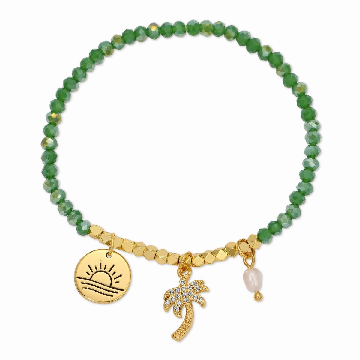 Palm Tree Stretch Charm Bracelet - Splendid Iris