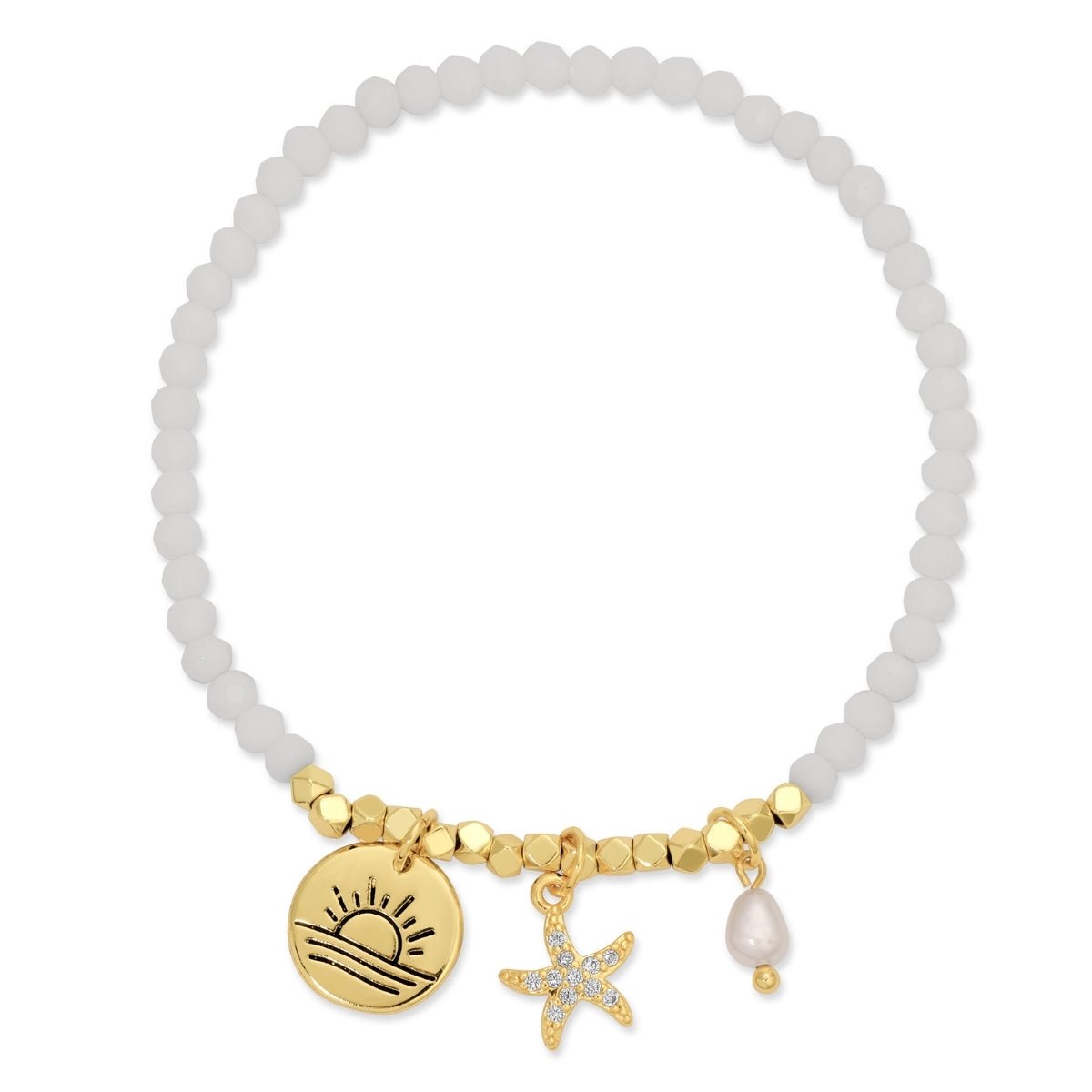 Pavé Starfish Stretch Charm Bracelet - Splendid Iris