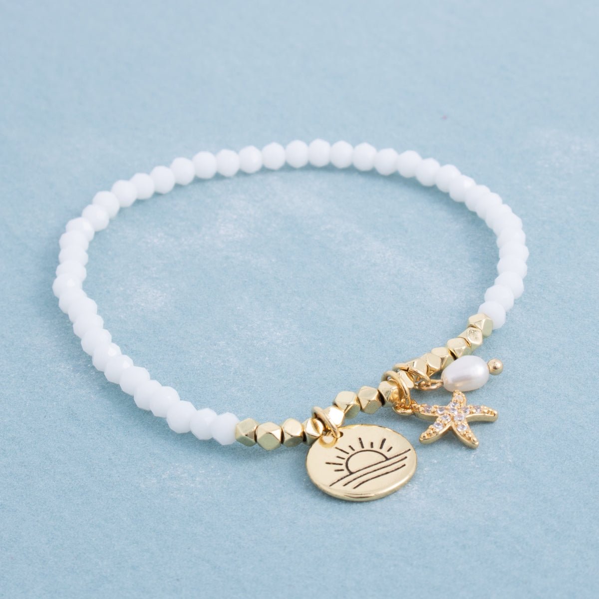 Pavé Starfish Stretch Charm Bracelet - Splendid Iris