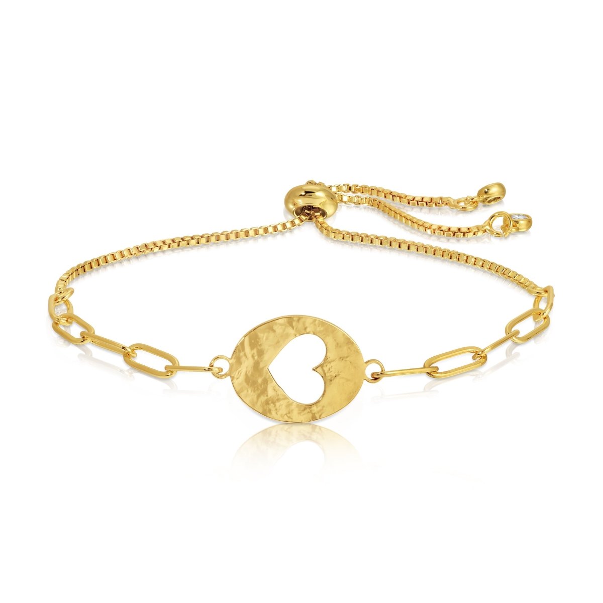 The Pure Heart Gilded Cut-Out Pulley Bracelet - Splendid Iris