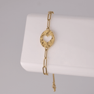 The Pure Heart Gilded Cut-Out Pulley Bracelet - Splendid Iris