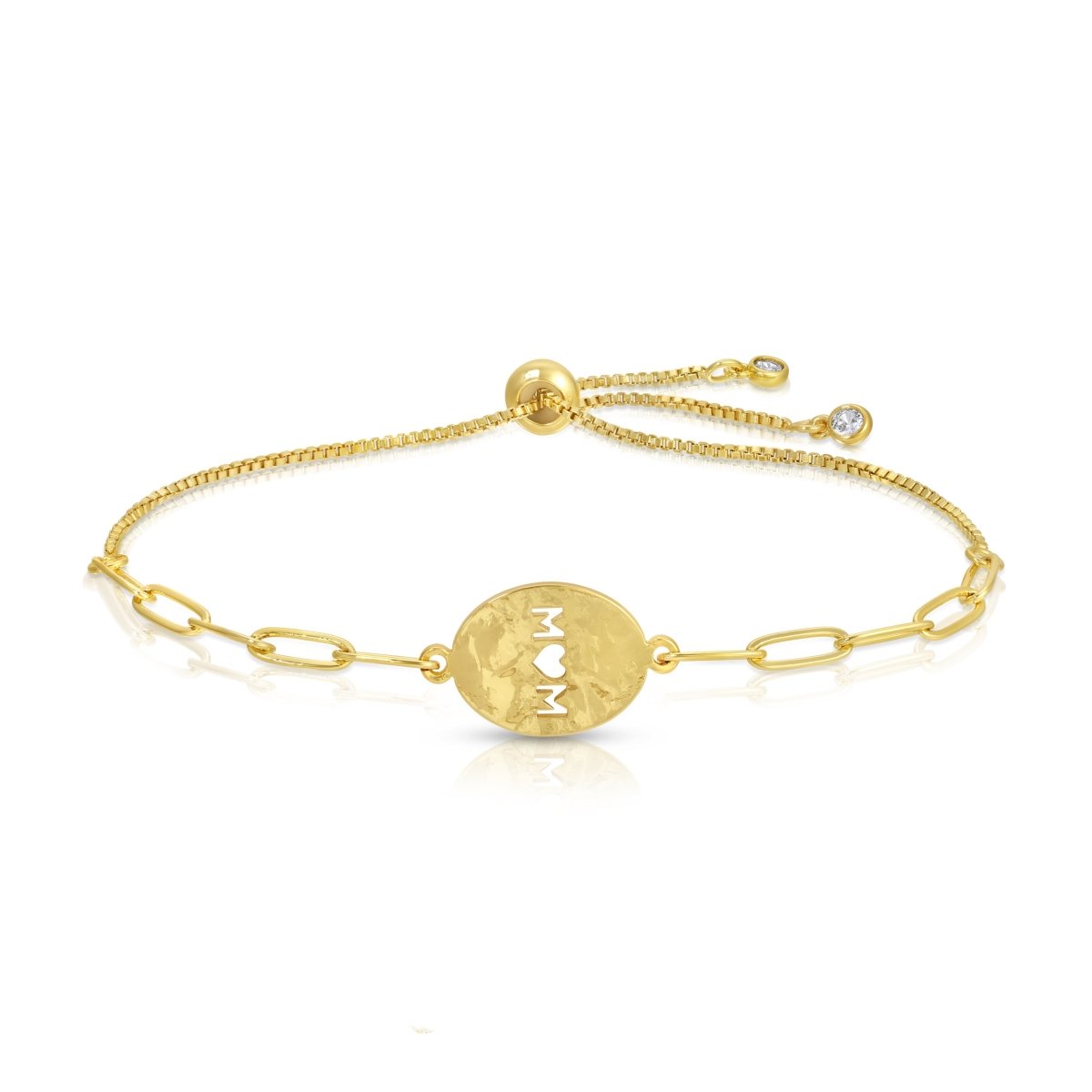MOM Gilded Cut-Out Oval Pulley Bracelet - Splendid Iris