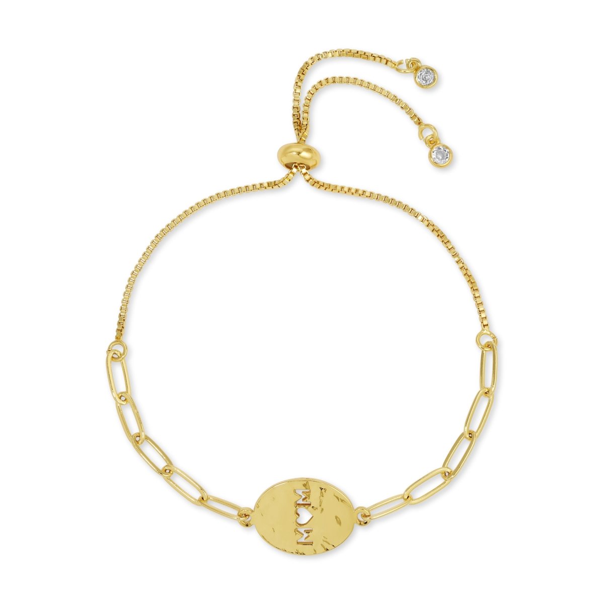 MOM Gilded Cut-Out Oval Pulley Bracelet - Splendid Iris