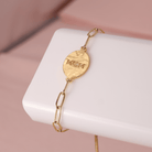 MOM Gilded Cut-Out Oval Pulley Bracelet - Splendid Iris