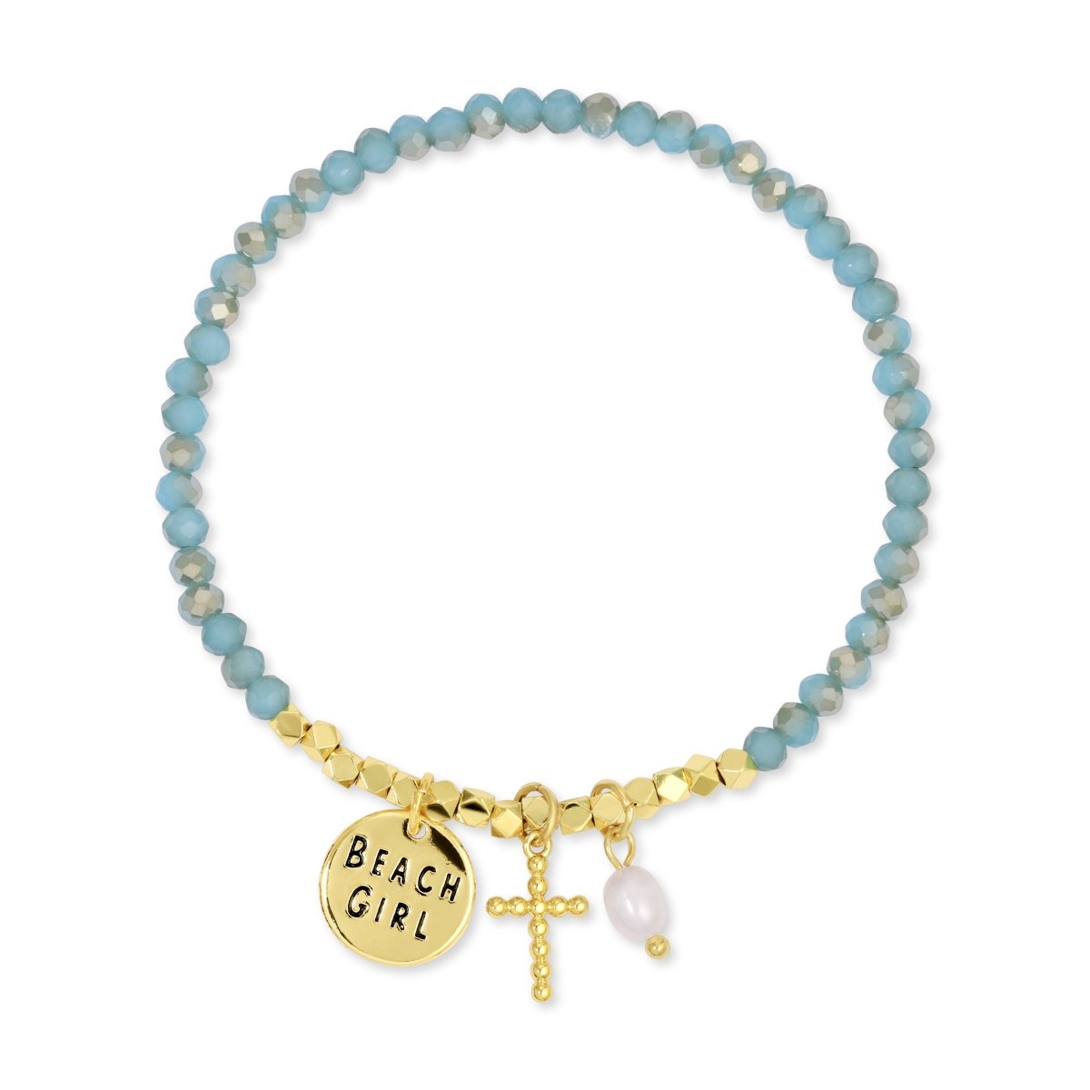 The Faith & Beach Girl Stretch Bracelet - Splendid Iris
