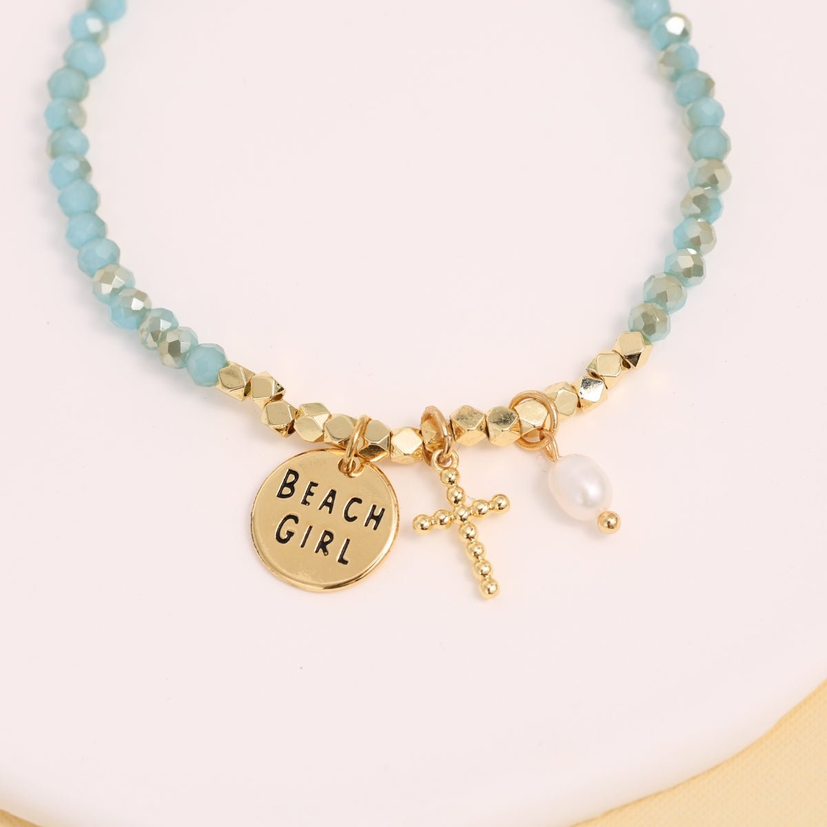 The Faith & Beach Girl Stretch Bracelet - Splendid Iris