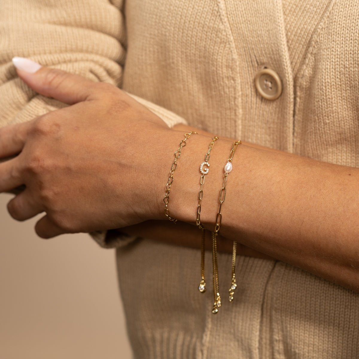 Pavé Initial Pulley Bracelet - Splendid Iris