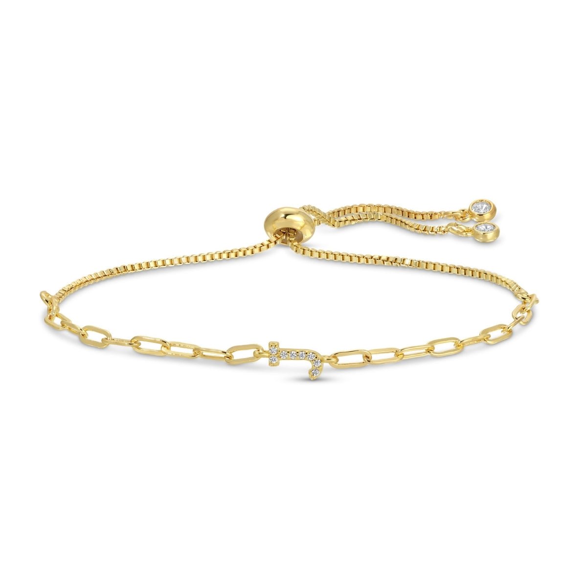 Pavé Initial Pulley Bracelet - Splendid Iris