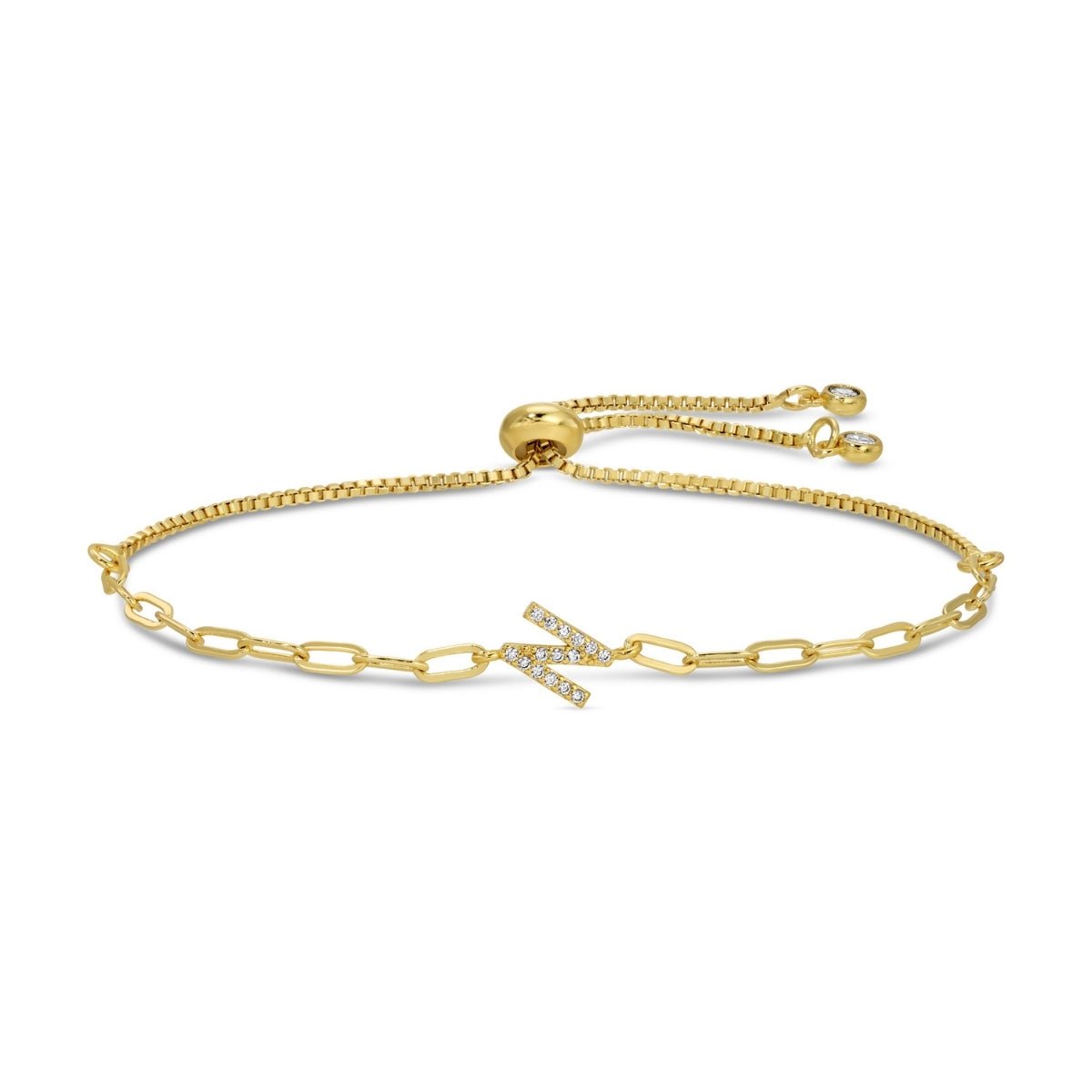 Pavé Initial Pulley Bracelet - Splendid Iris