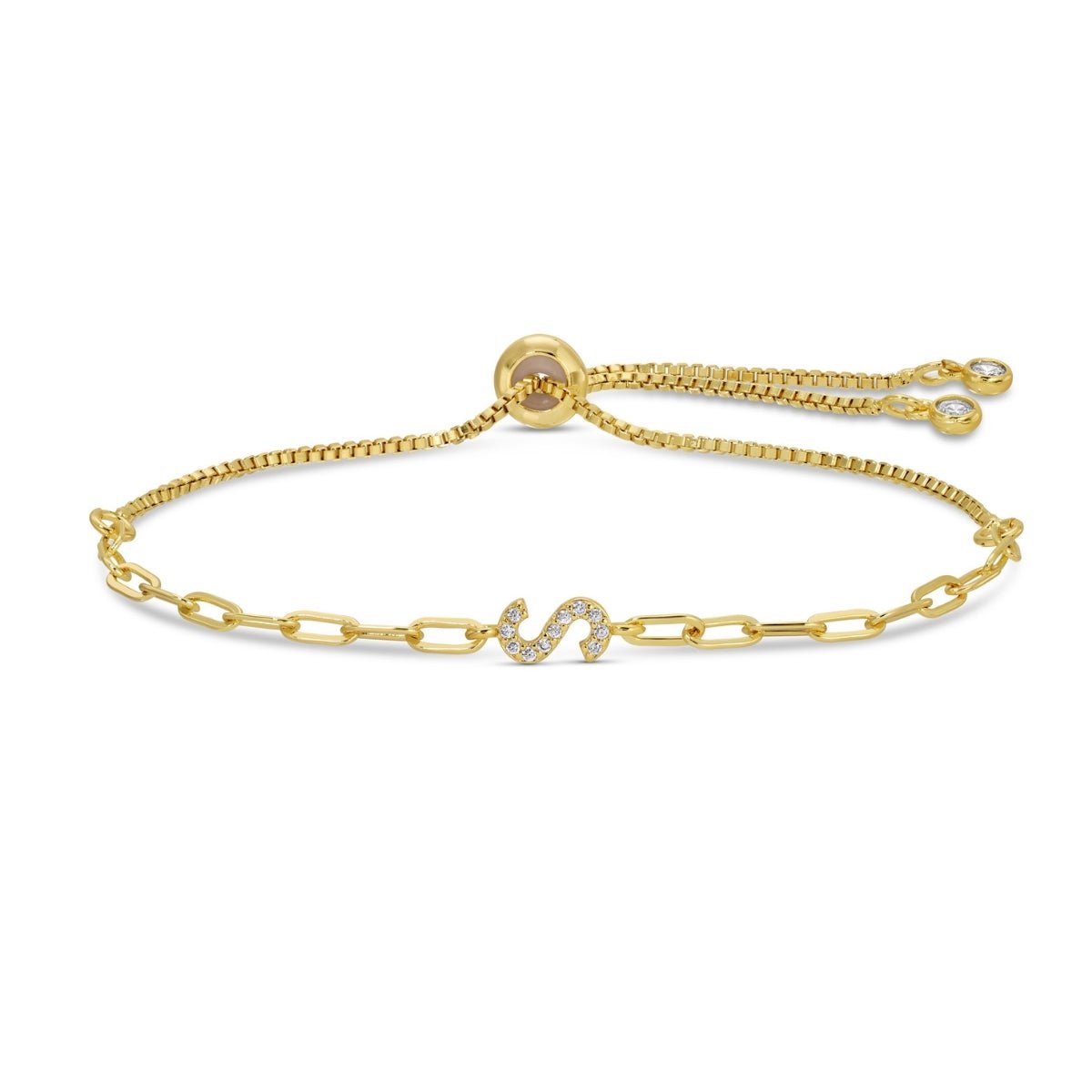 Pavé Initial Pulley Bracelet - Splendid Iris