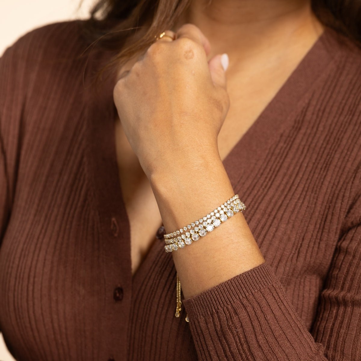 Faux Diamond Tennis Bracelet - Splendid Iris