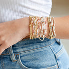 Set/4 Solid Color 2mm Seed Bead Bracelets - Splendid Iris