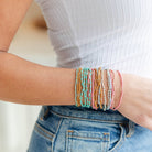 Set/4 Solid Color 2mm Seed Bead Bracelets - Splendid Iris