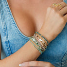 Set of 4 Ultra - Delicate Miyuki Stretch Bracelets - Splendid Iris