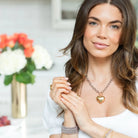 Two - Tone Bubble Heart Statement Necklace - Splendid Iris