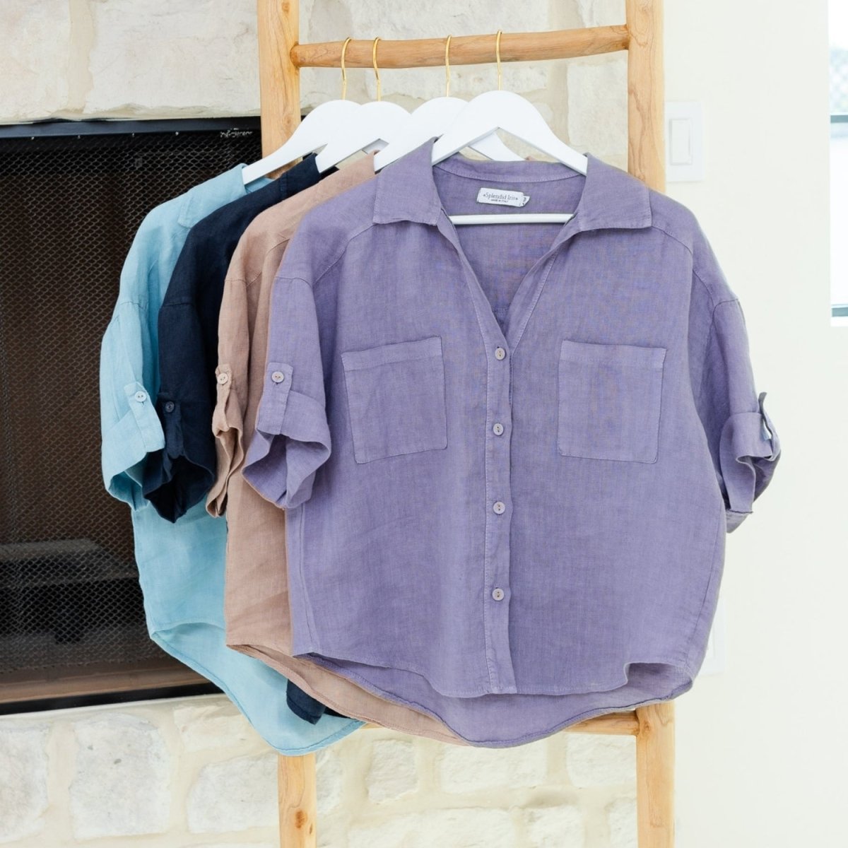 Linen Camp Shirt L/XL - Splendid Iris