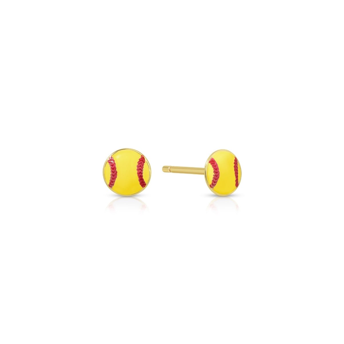 Petite Softball Stud Earrings - Splendid Iris