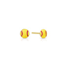 Petite Softball Stud Earrings - Splendid Iris
