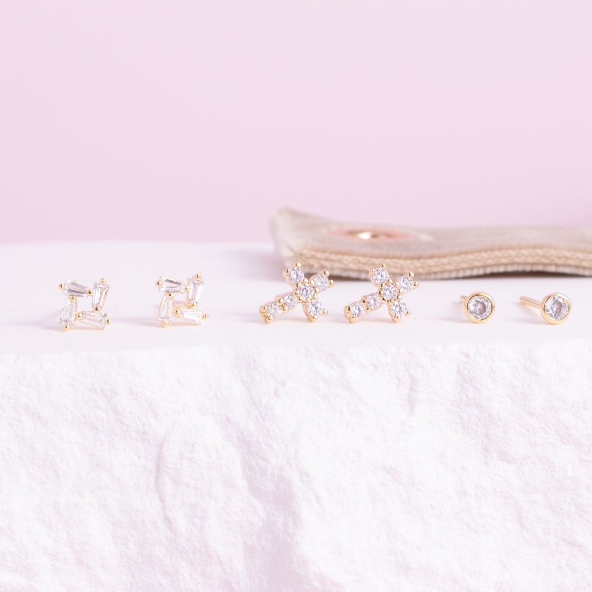 Cross Velvet Stud Gift Set - Splendid Iris