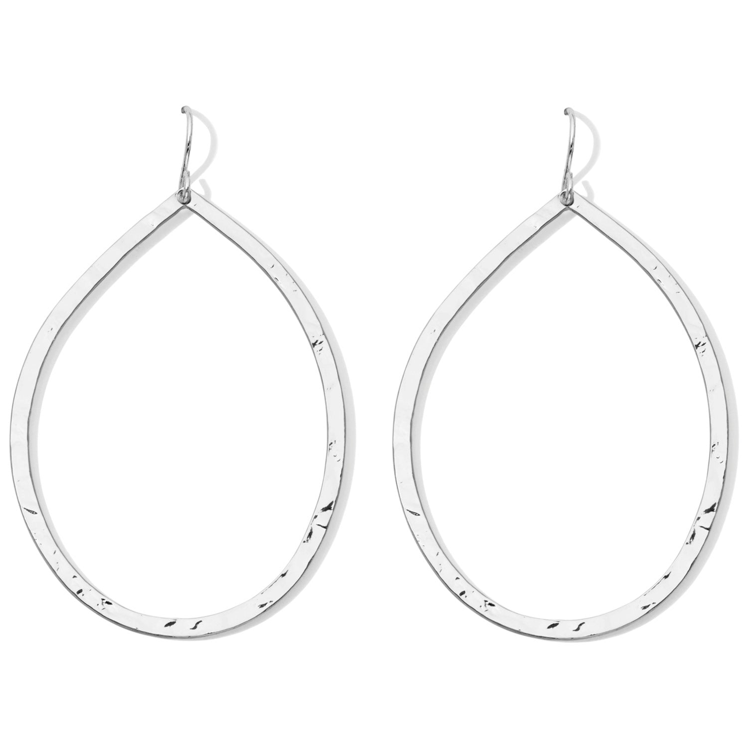 Large silver deals teardrop earrings