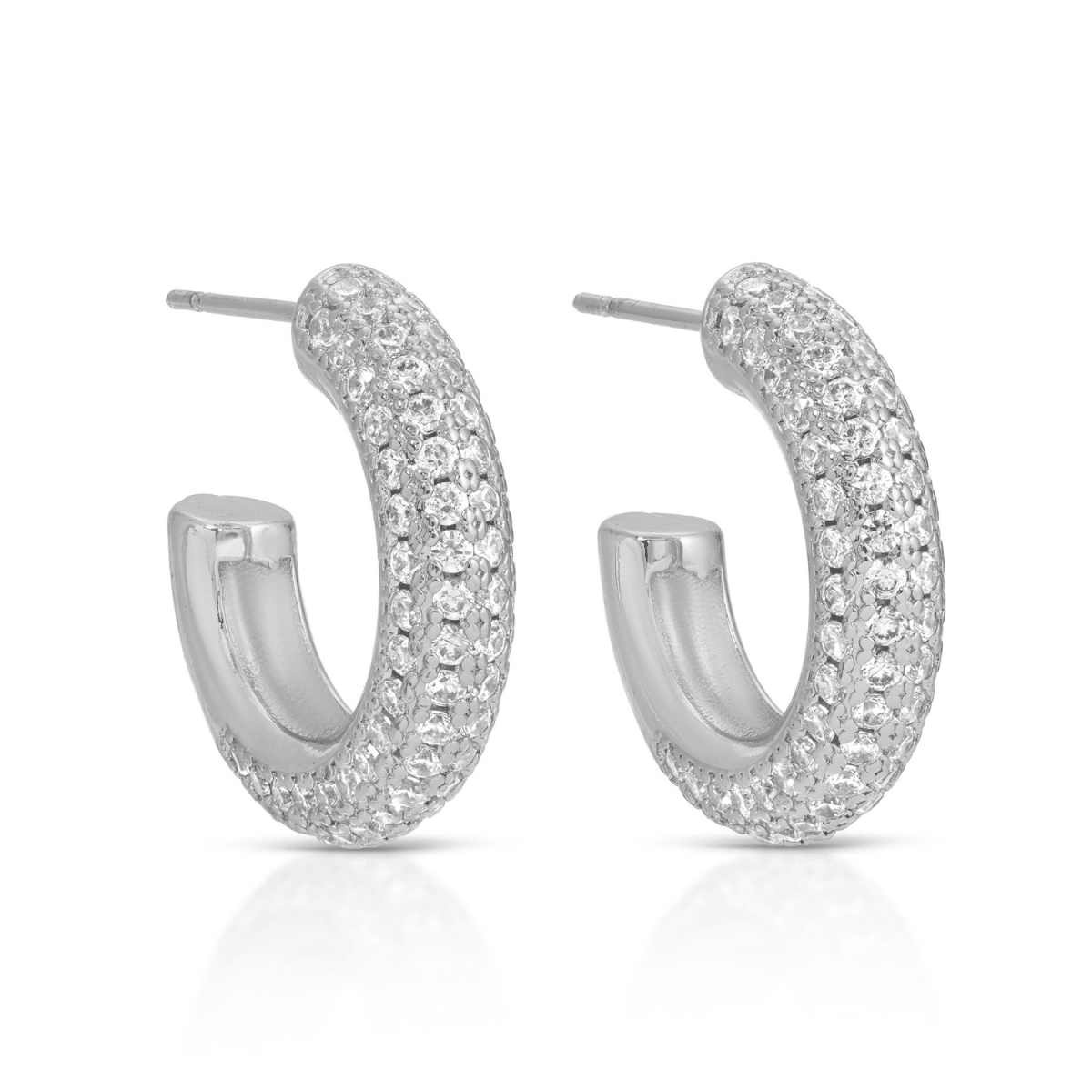 Sophisticated Vibes Pave Hoop - Splendid Iris