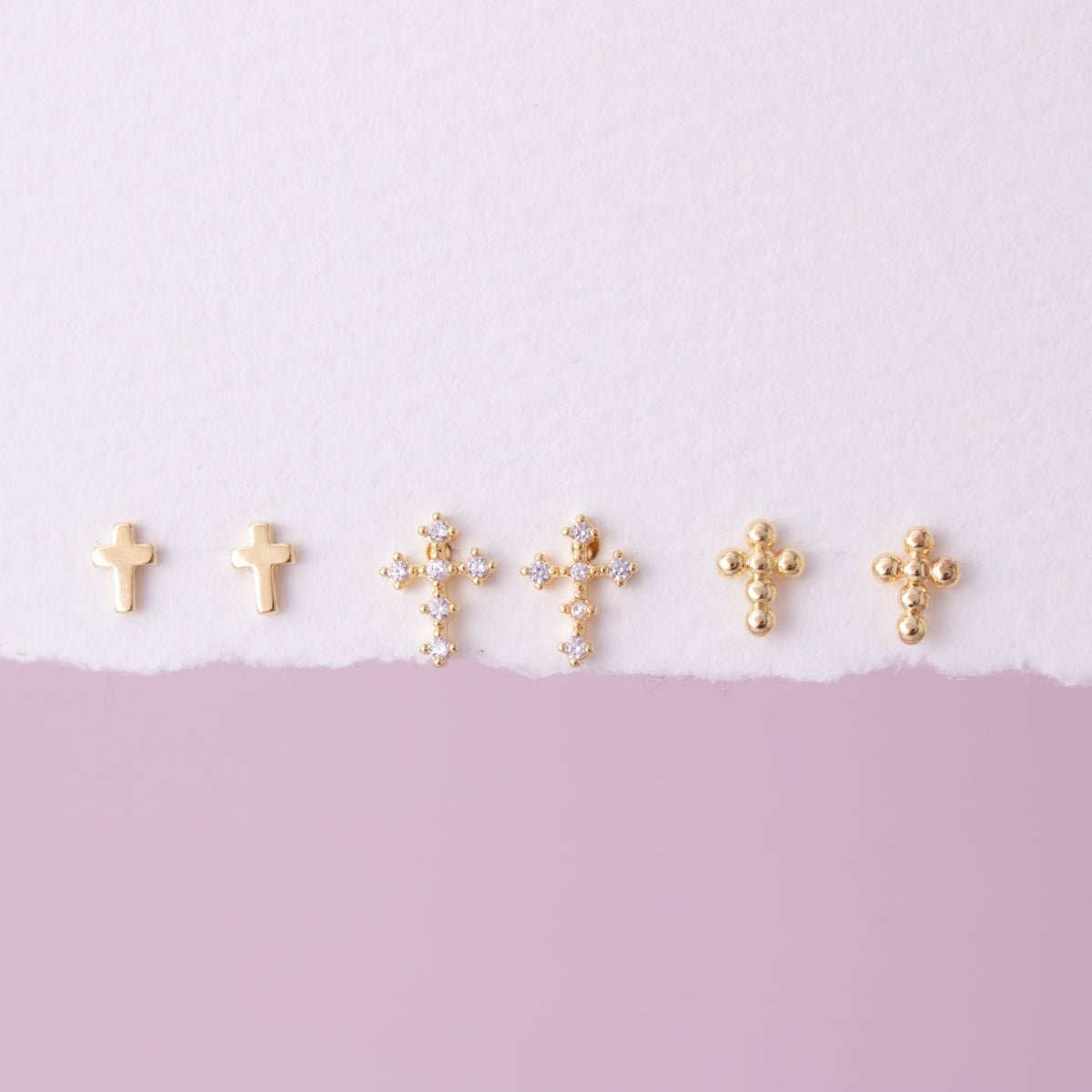 Multi Cross Gift Set of 3 Studs - Splendid Iris