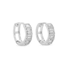 Baguette and Pavé Huggies - Splendid Iris