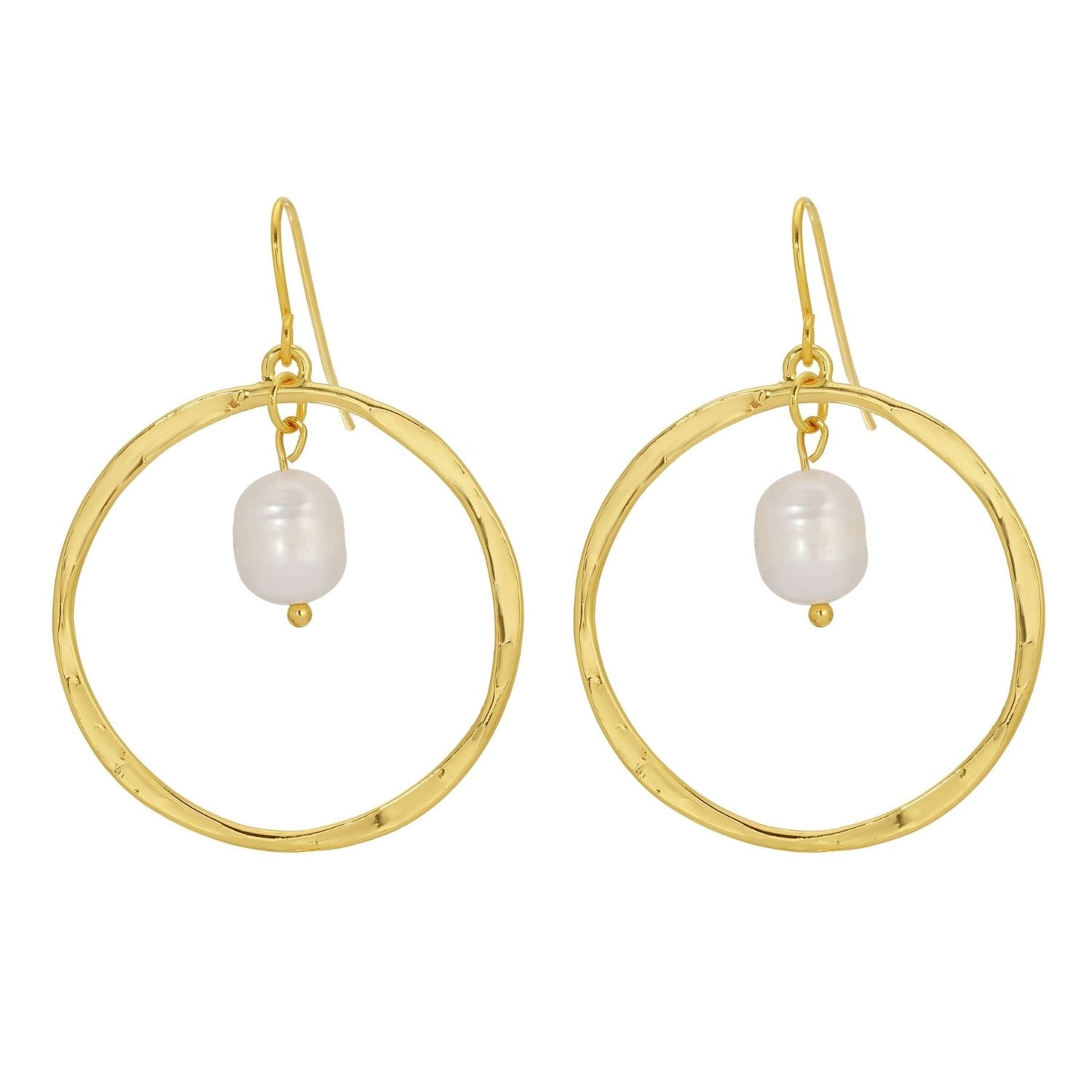 Open Drop Earrings with Pearl Charm - Splendid Iris