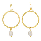 Open Drop Earrings with Pearl Charm - Splendid Iris