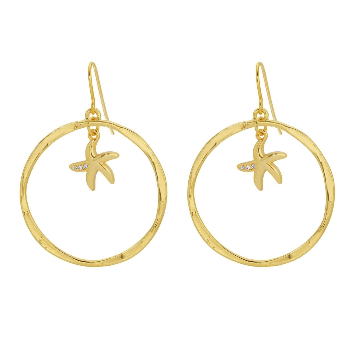 Open Drop Earrings with Starfish Charm - Splendid Iris