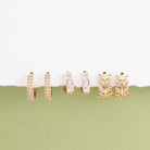 Combo 3 Assorted Pavé Huggies - Splendid Iris