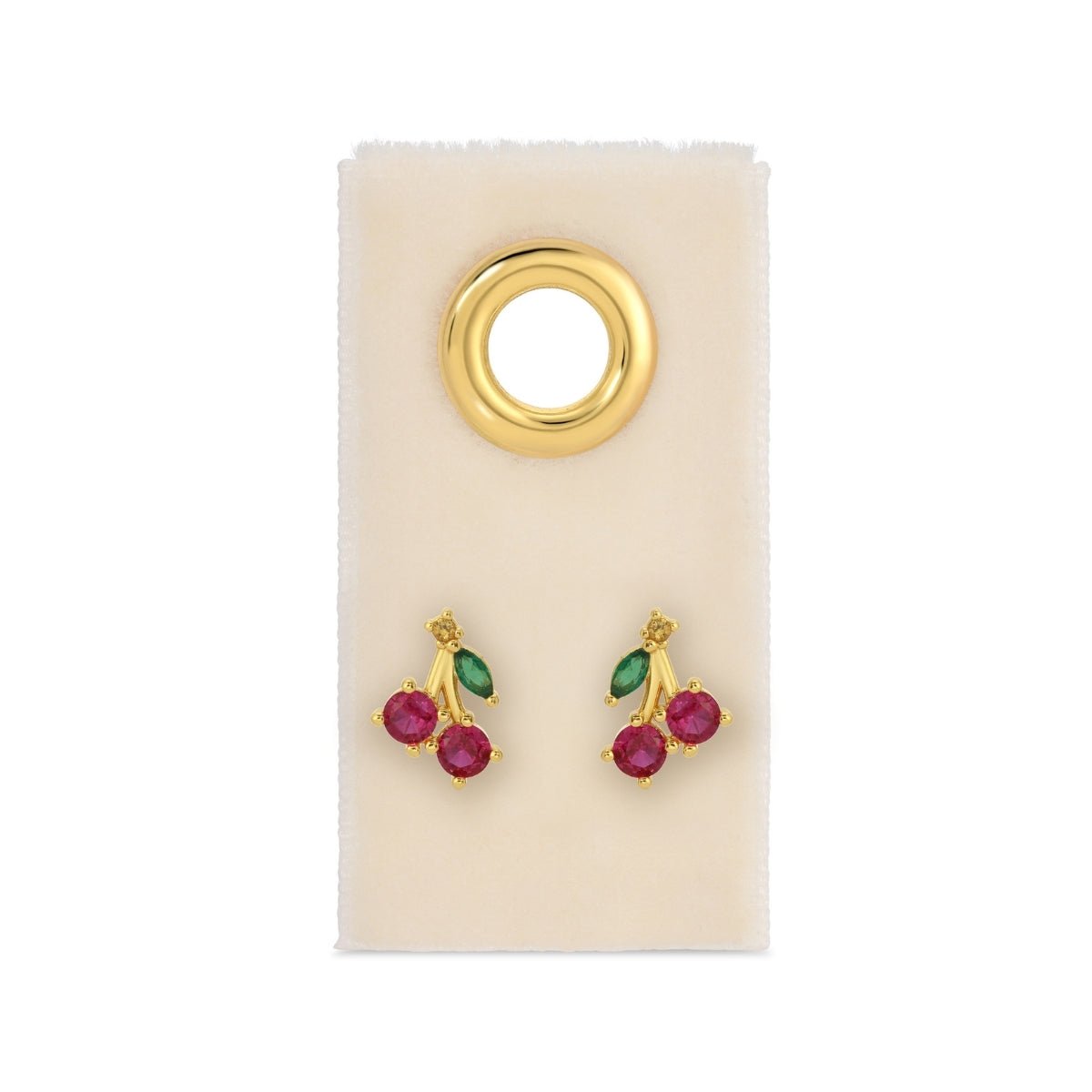 Cherry Studs on Velvet Gift Tag - Splendid Iris