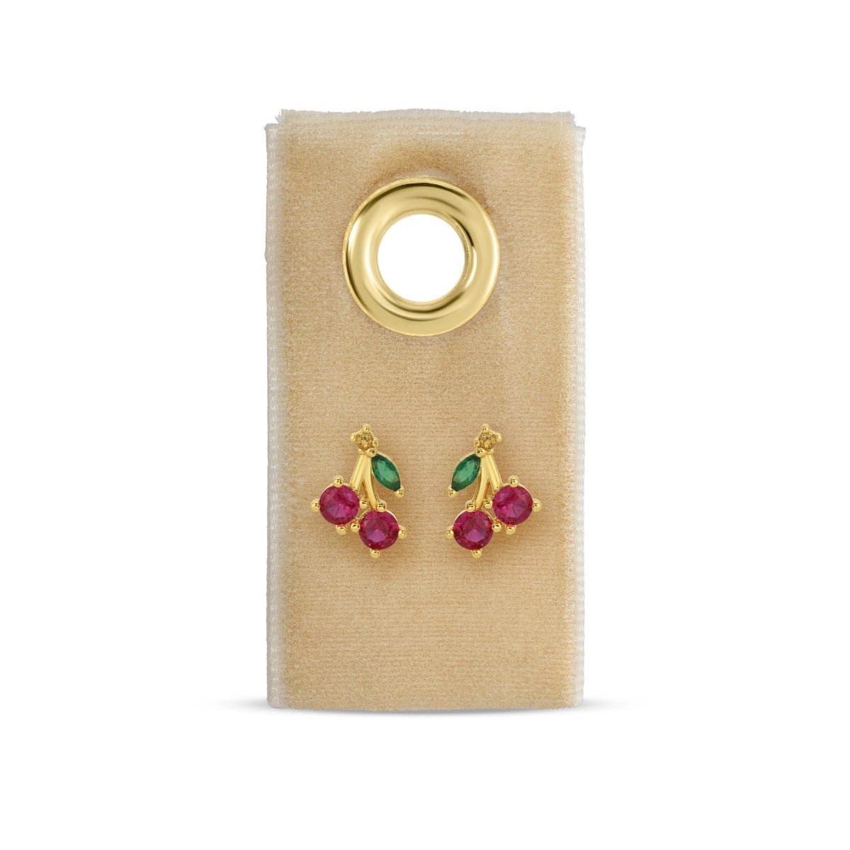 Cherry Studs on Velvet Gift Tag - Splendid Iris