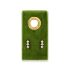 Triple CZ Bar Studs on Velvet Gift Tag - Splendid Iris