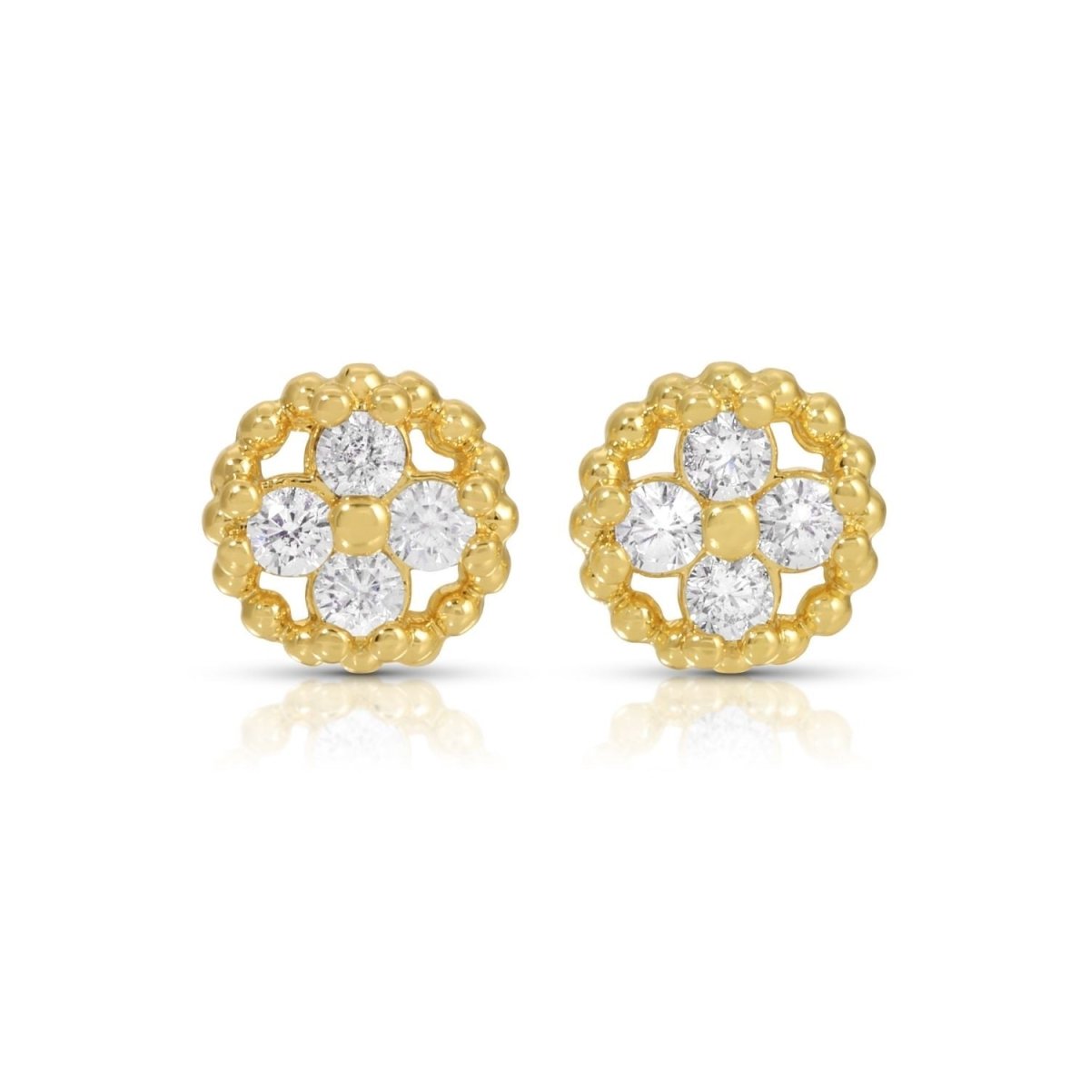 Fleur Studs on Velvet Tag - Splendid Iris