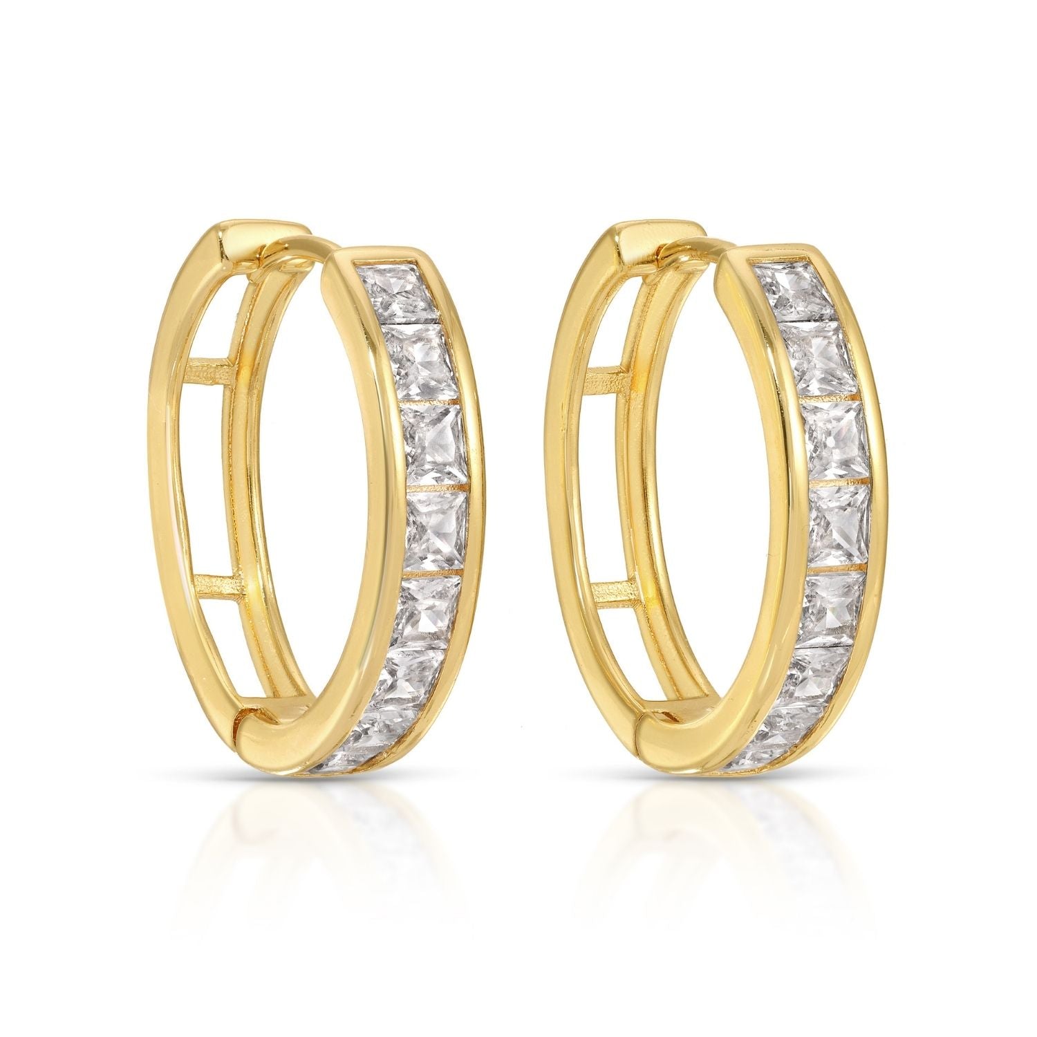 Large Square CZ Huggies - Splendid Iris