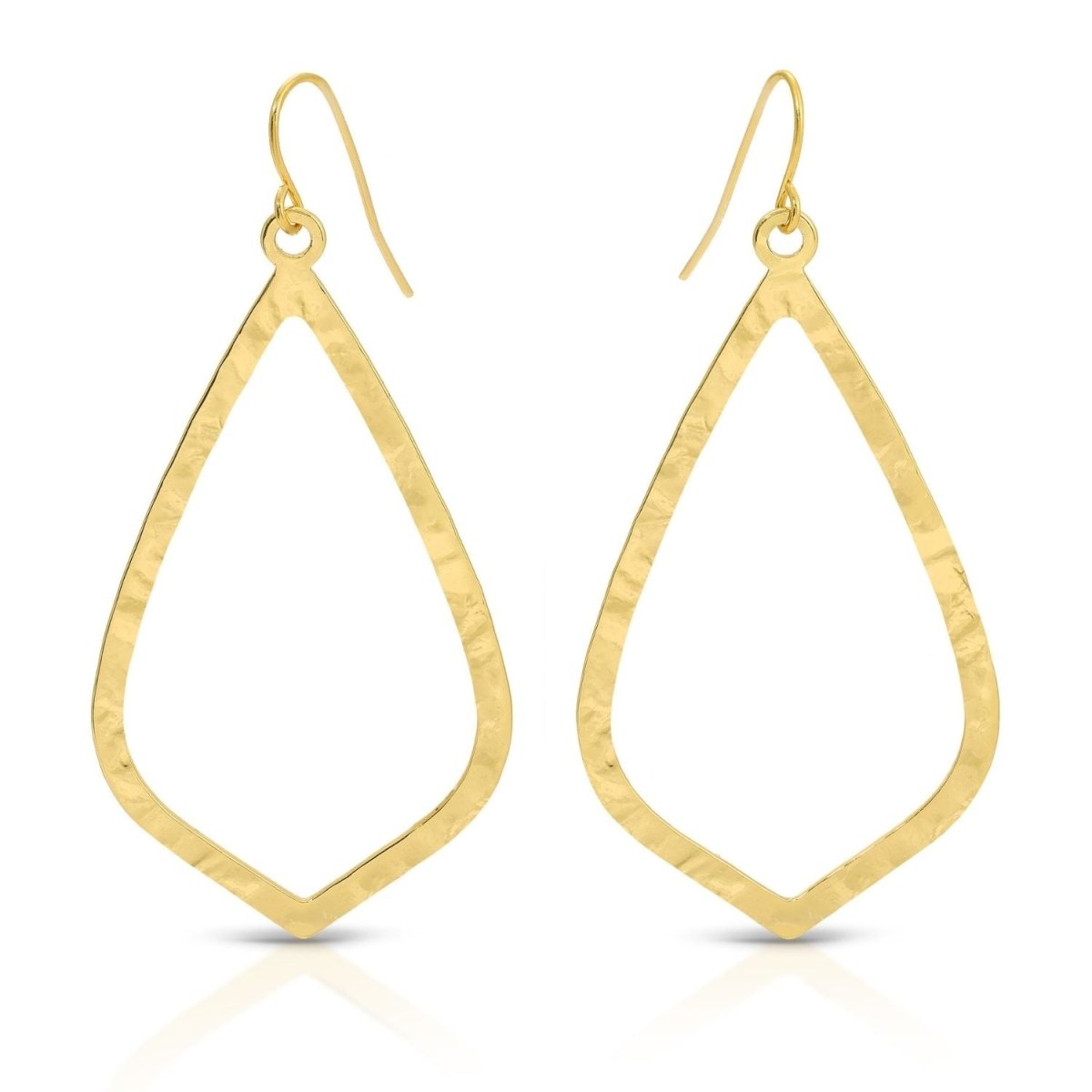 Long Textured Teardrop Earrings - Splendid Iris