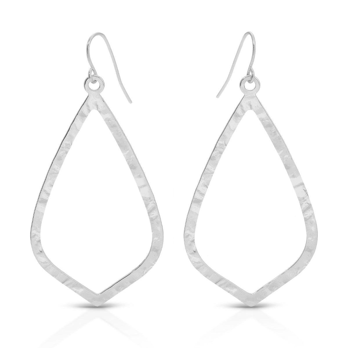 Long Textured Teardrop Earrings - Splendid Iris