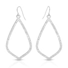 Long Textured Teardrop Earrings - Splendid Iris