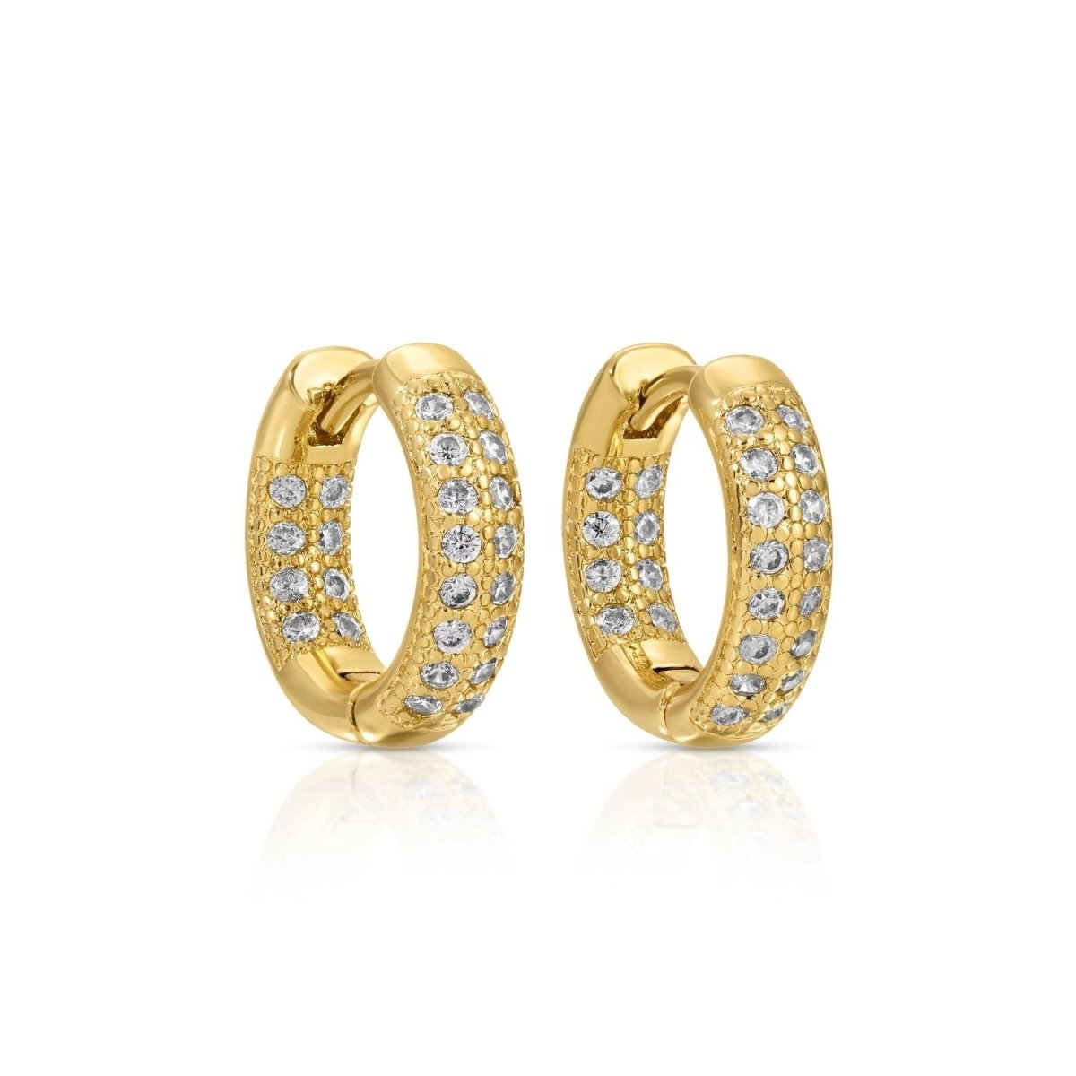 Small Cubic Zirconia Huggies - Splendid Iris