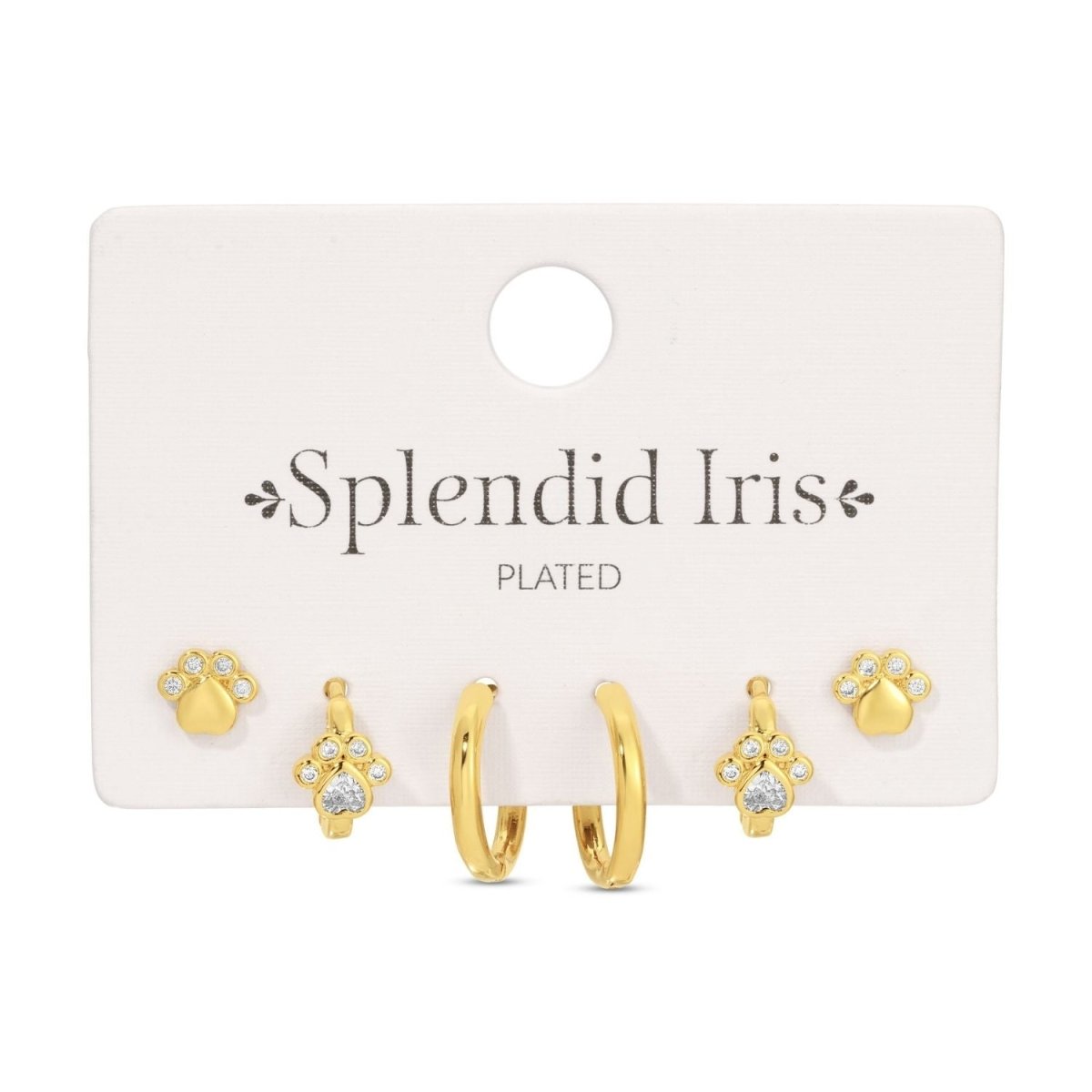 Paw Print Set of 3 Earrings - Splendid Iris