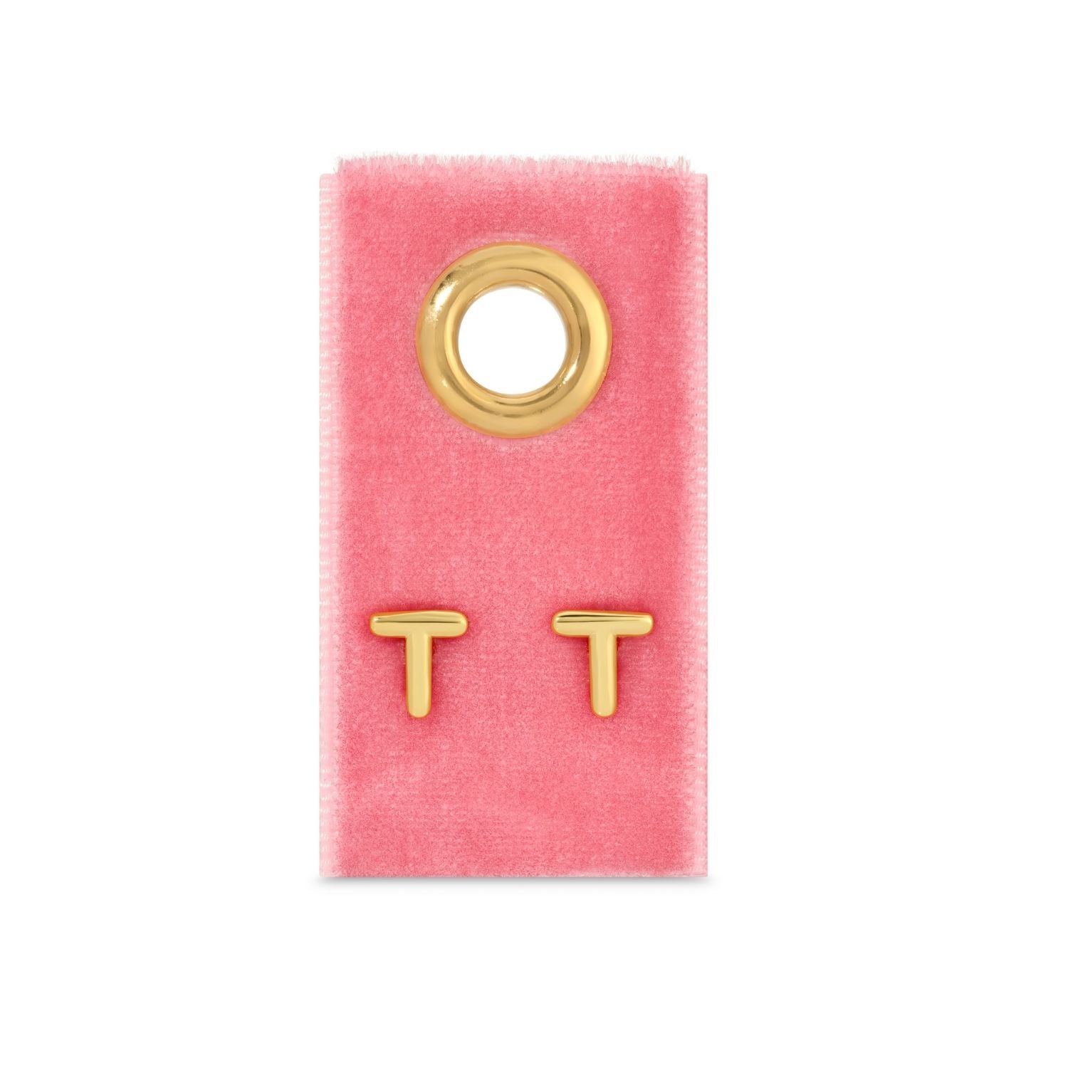 Initial Studs on Velvet Gift Tag - Splendid Iris
