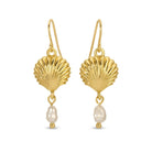 Coastal Charm Seashell & Pearl Earrings - Splendid Iris