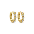 Petite Shimmering Cubic Zirconia Huggies - Splendid Iris
